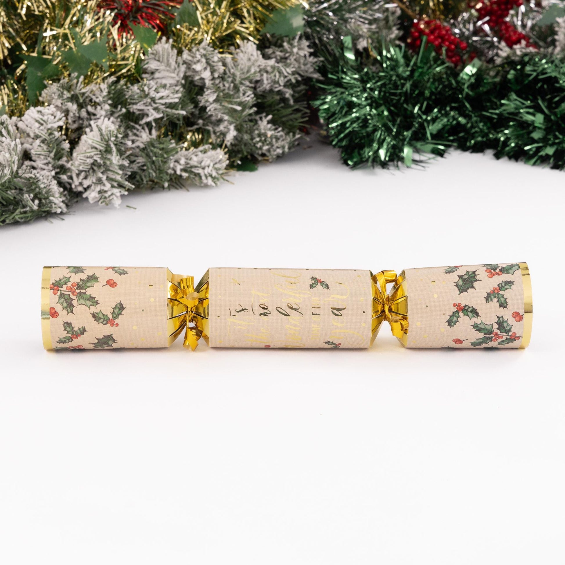 Christmas Cracker Make Fill Your Own kit Makes 6 Crackers Hats Joke Holly Design Etsy