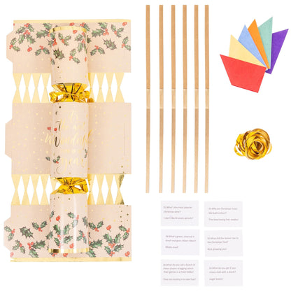 Make & Fill Your Own Christmas Crackers – Holly – Makes 6