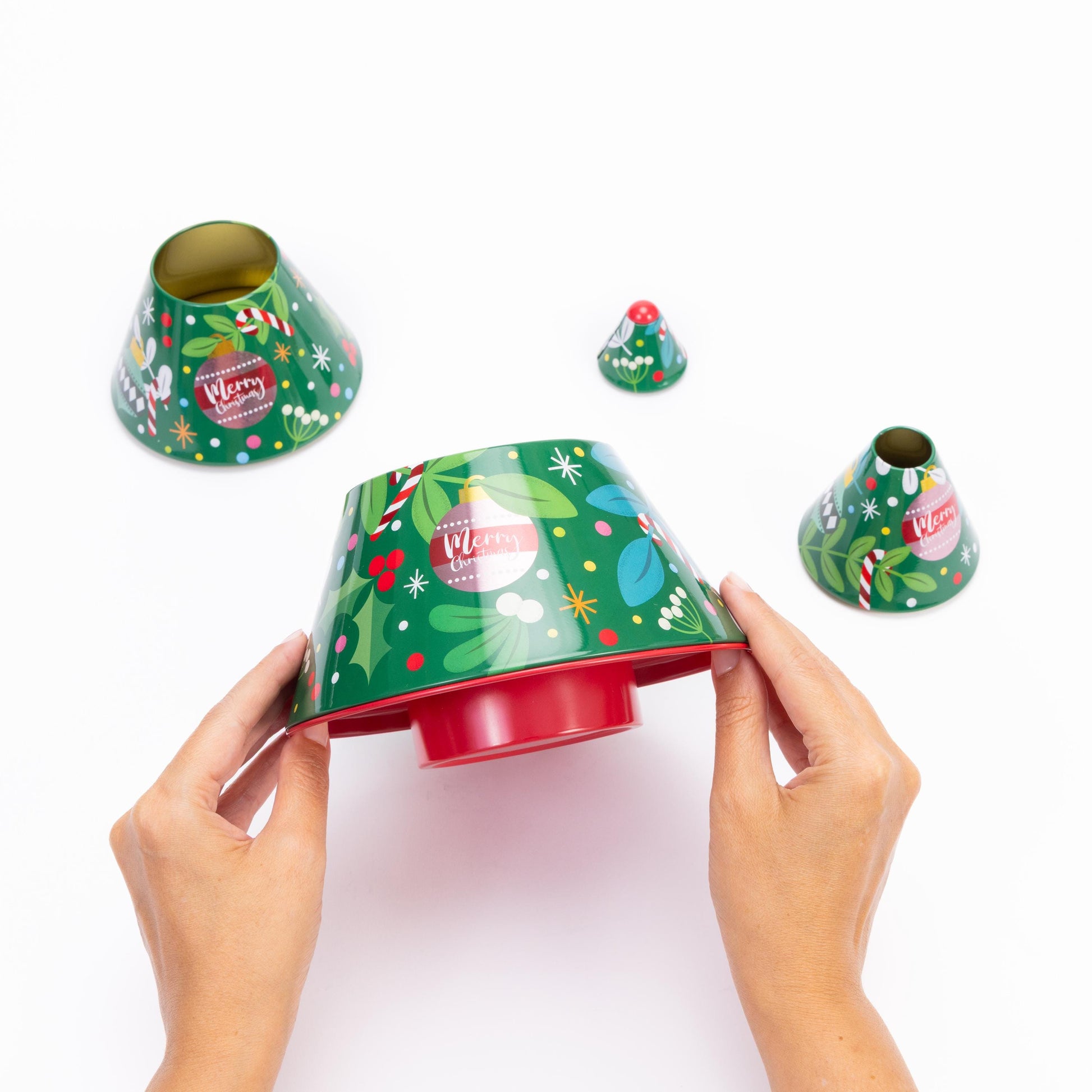 Christmas Tin Jars Storage Tin Container Canisters Cookie Biscuit Tree Shape Etsy