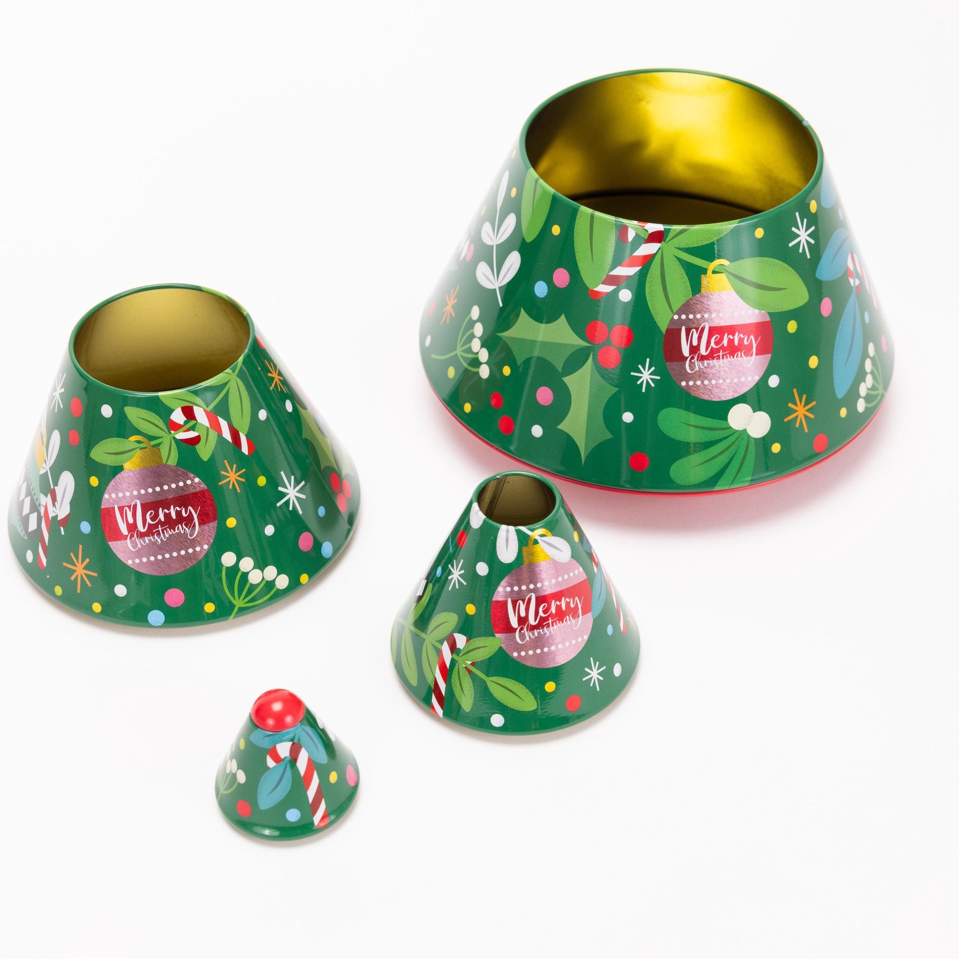 Christmas Tin Jars Storage Tin Container Canisters Cookie Biscuit Tree Shape Etsy