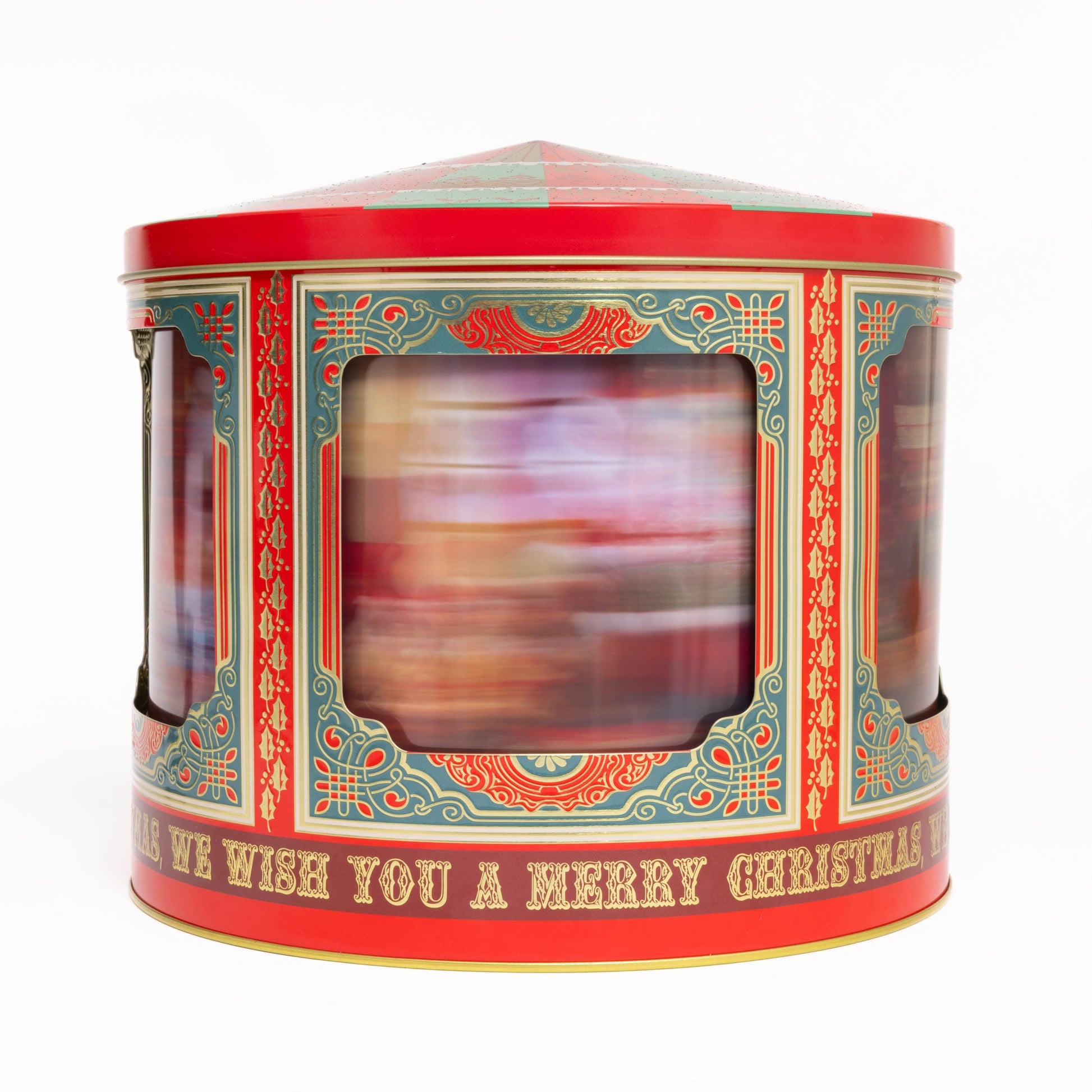 Musical Christmas Tin Jars Storage Tin Container Cookie Biscuit Carousel Etsy