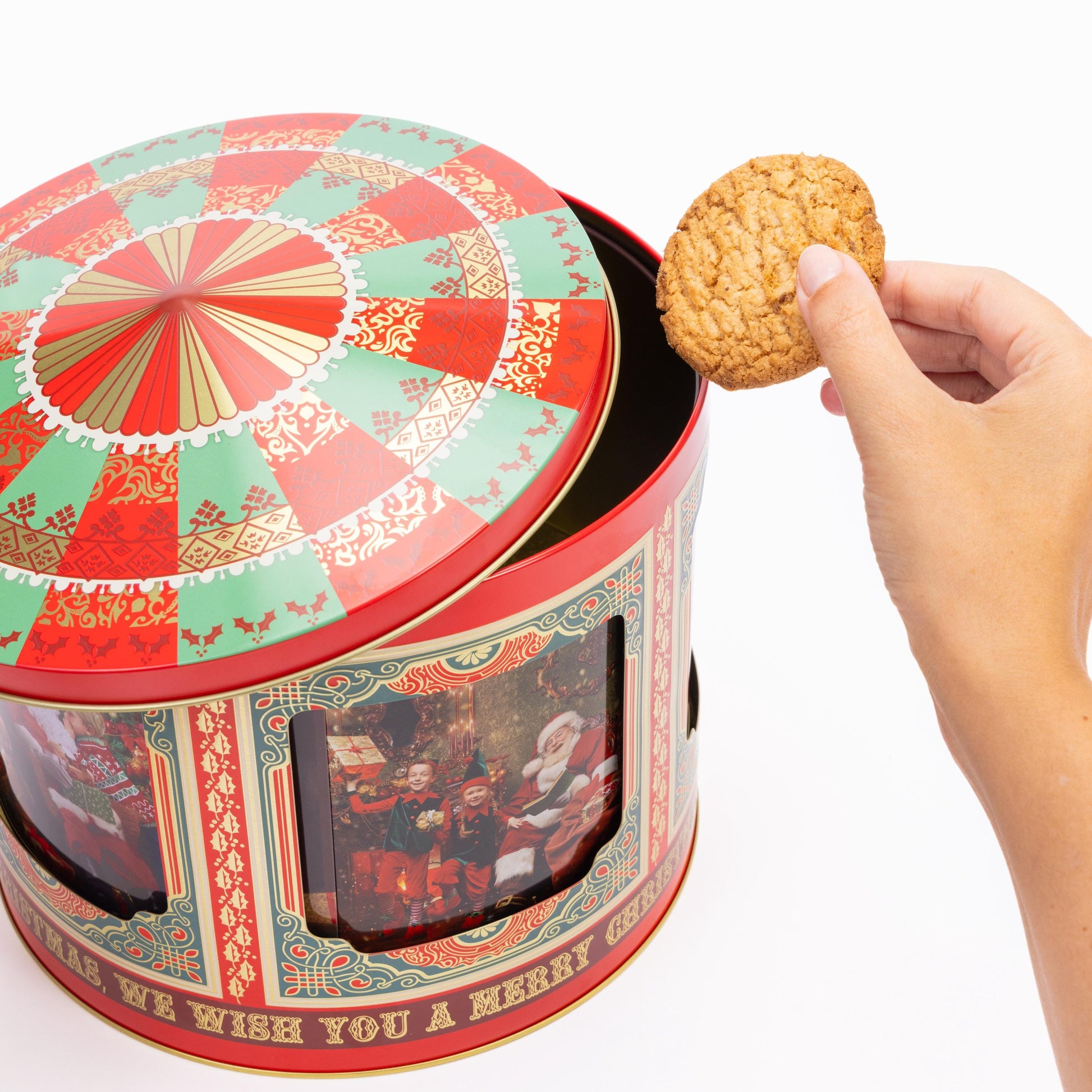 Musical Christmas Tin Jars Storage Tin Container Cookie Biscuit Carousel Etsy