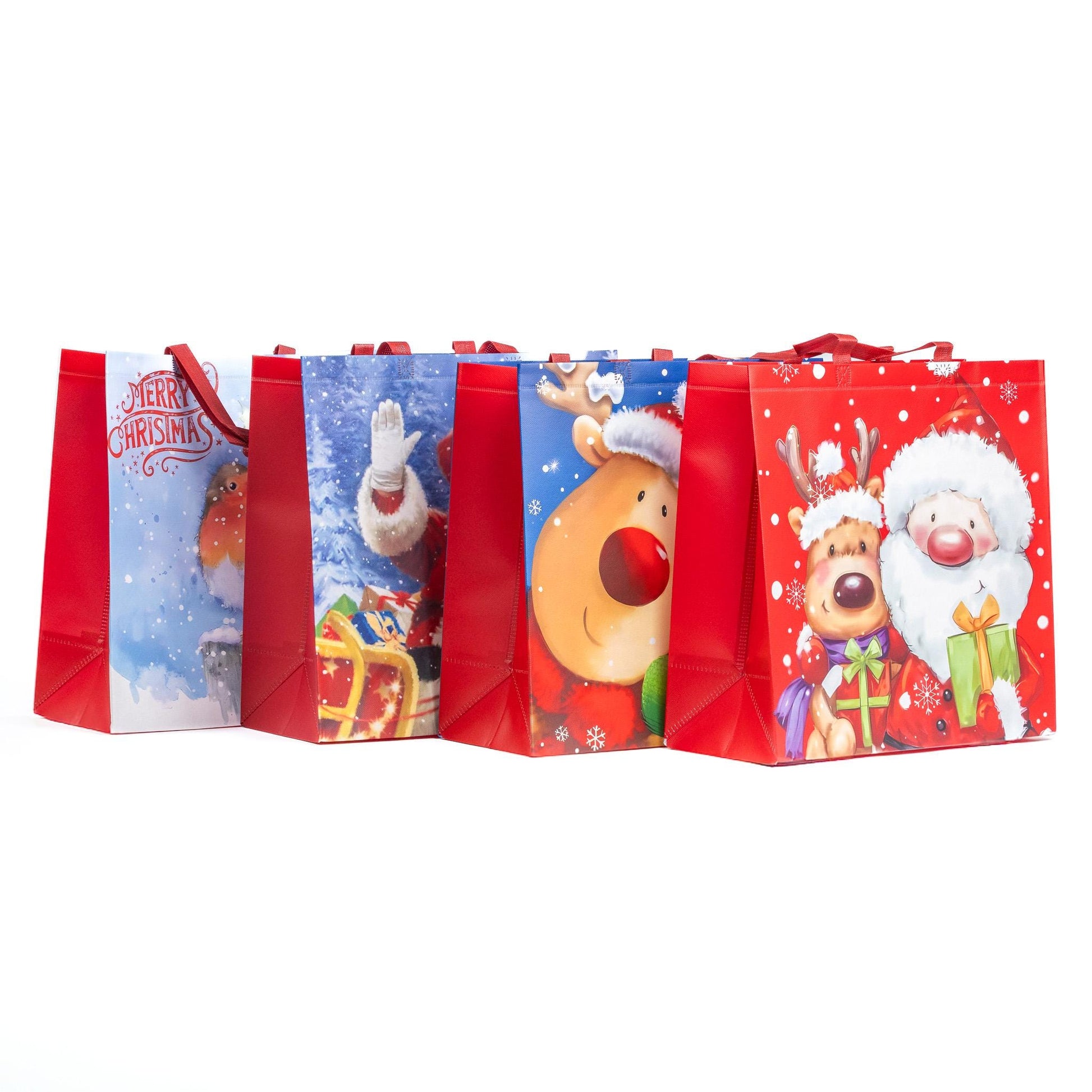4 Christmas Gift Bags Extra Large with Handles Christmas Tote Bags Reusable Etsy