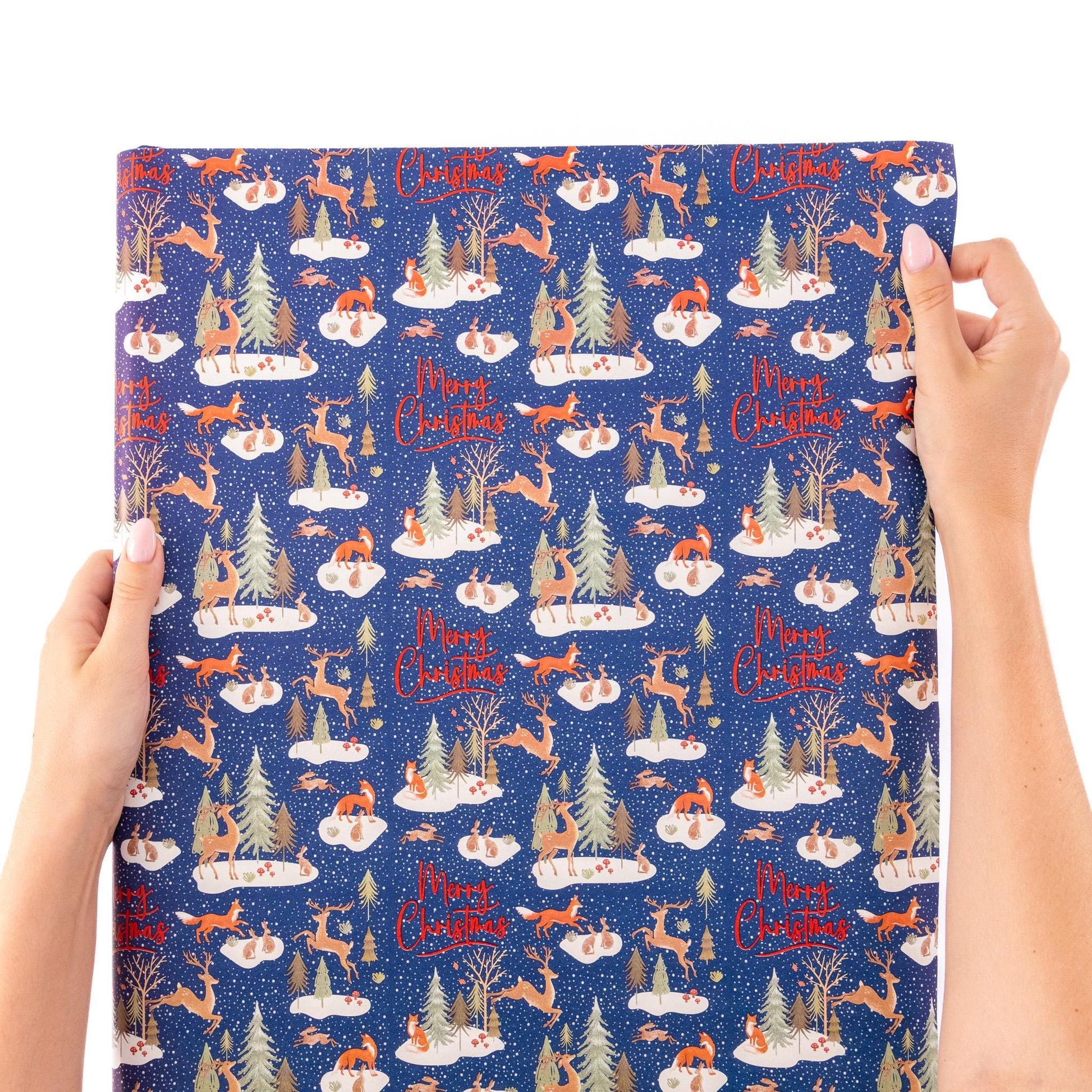 4 Rolls Christmas Gift Wrapping Woodland Paper 4M x 70cm Roll 16 Metre Etsy