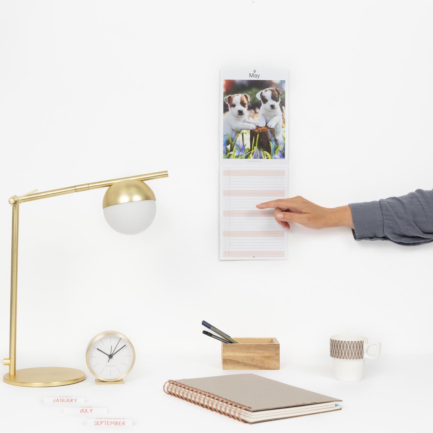 2026 puppies Slim Month To View Wall Office Home Planner Organiser Calendar Etsy