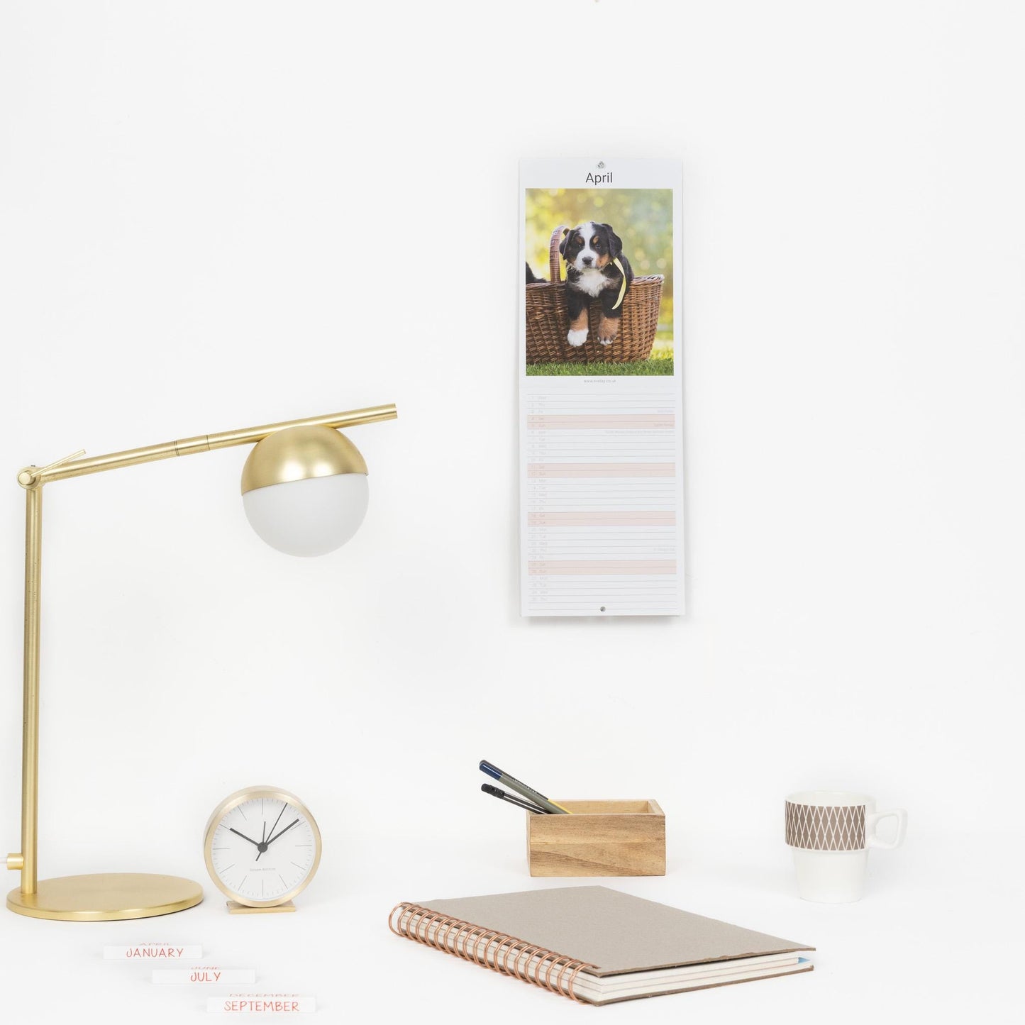 2026 puppies Slim Month To View Wall Office Home Planner Organiser Calendar Etsy