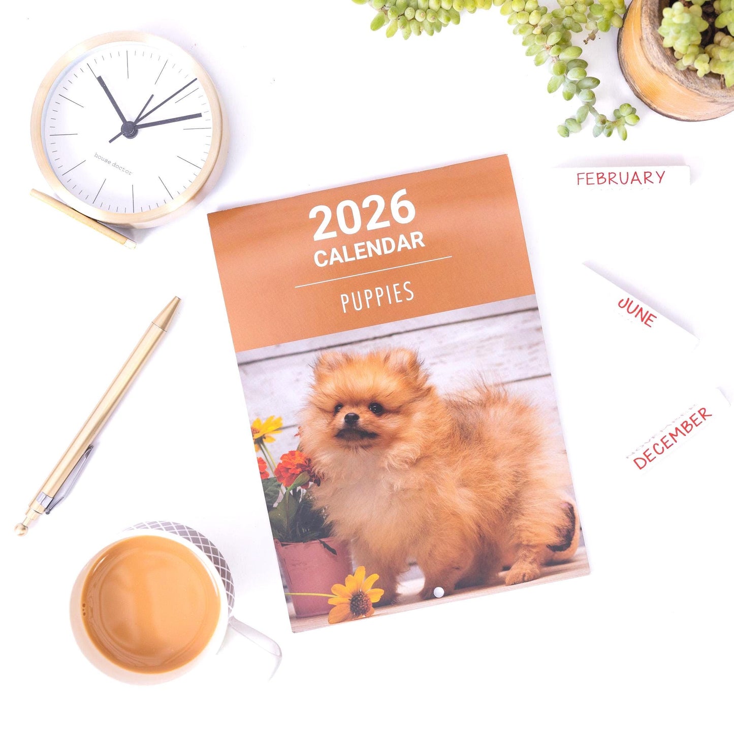 2026 puppies Slim Month To View Wall Office Home Planner Organiser Calendar Etsy