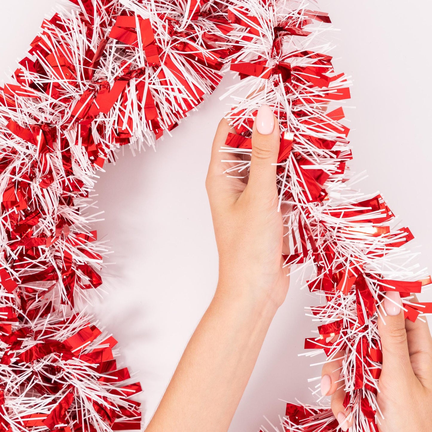 6 X 2M Chunky Tinsel Christmas Tree party Home Xmas Decoration Garland 12 Metre (Red and White) Etsy