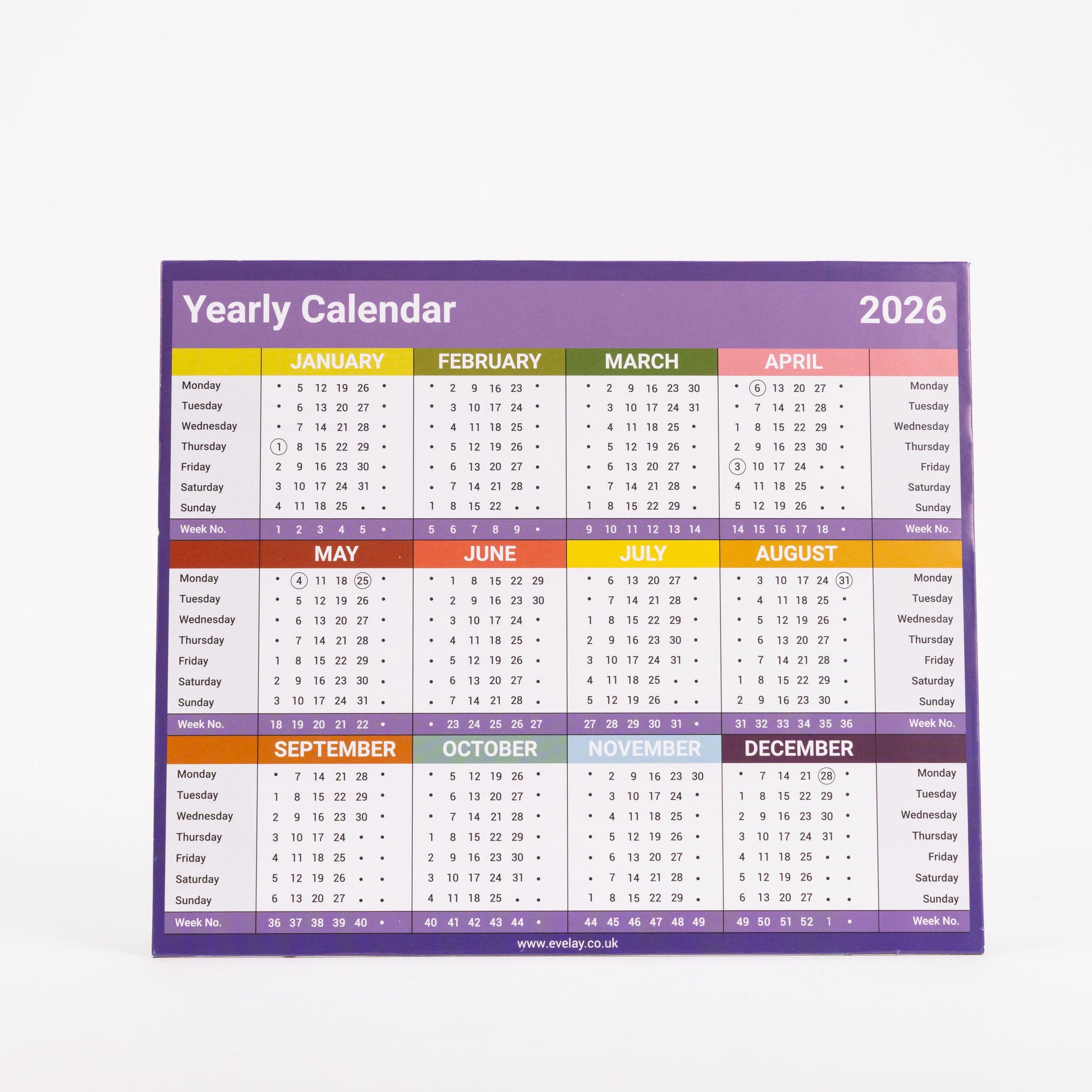 2026 Year To View Stand Up Desk Office Top Calendar Planner 24cm x 20cm Etsy