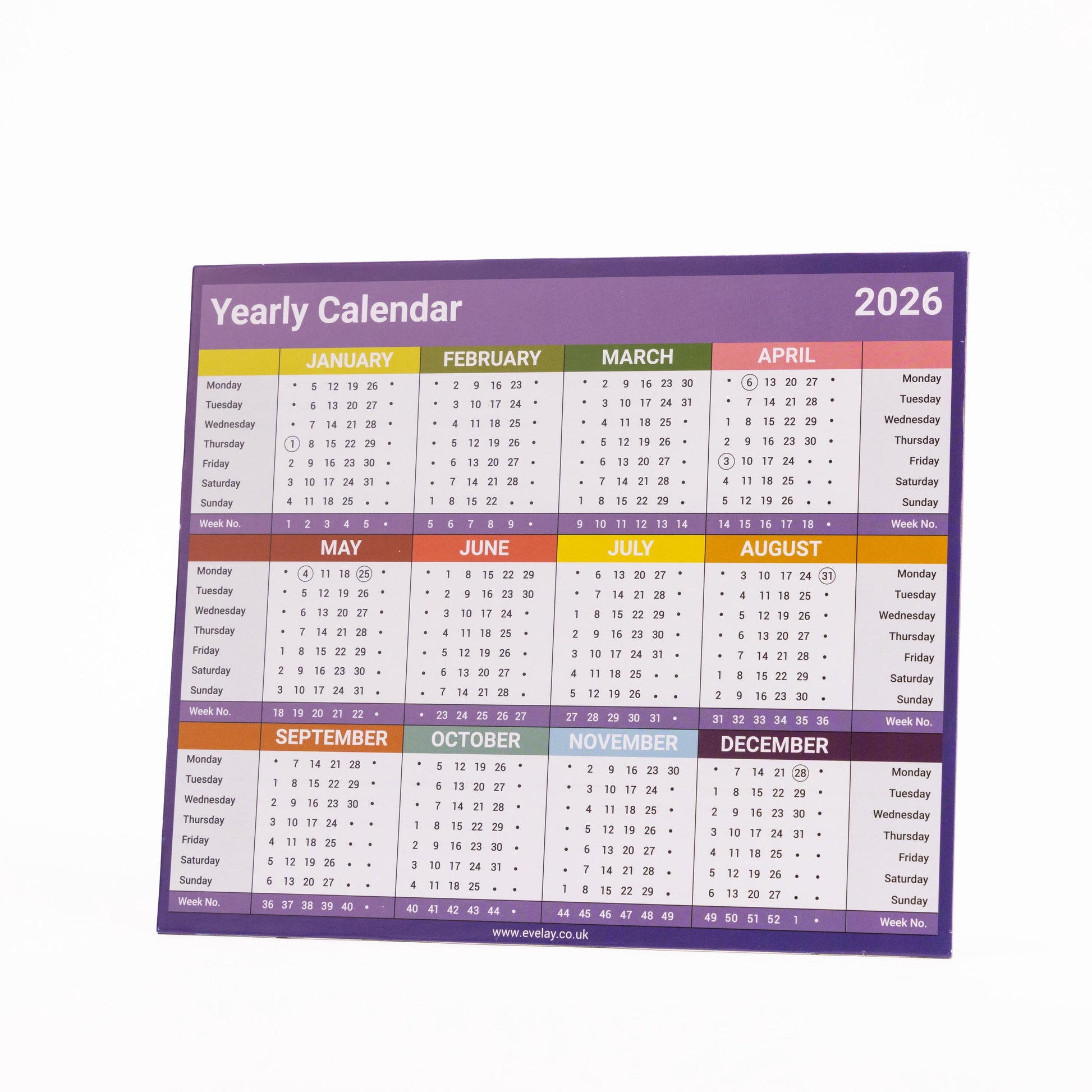 2026 Year To View Stand Up Desk Office Top Calendar Planner 24cm x 20cm Etsy
