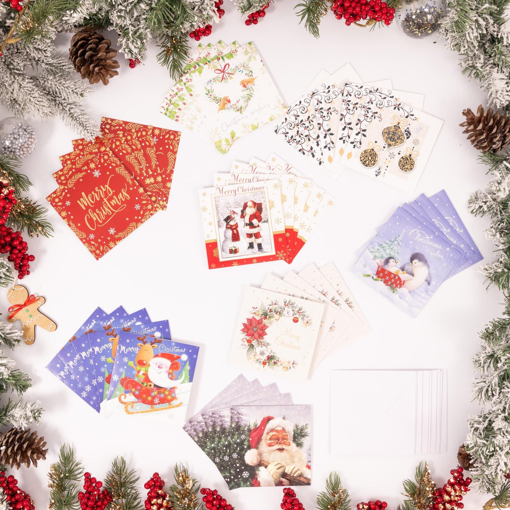 Christmas Cards Bumper Pack of 40 Mixed Cute Traditional Festive 8 Mixed Designs Etsy