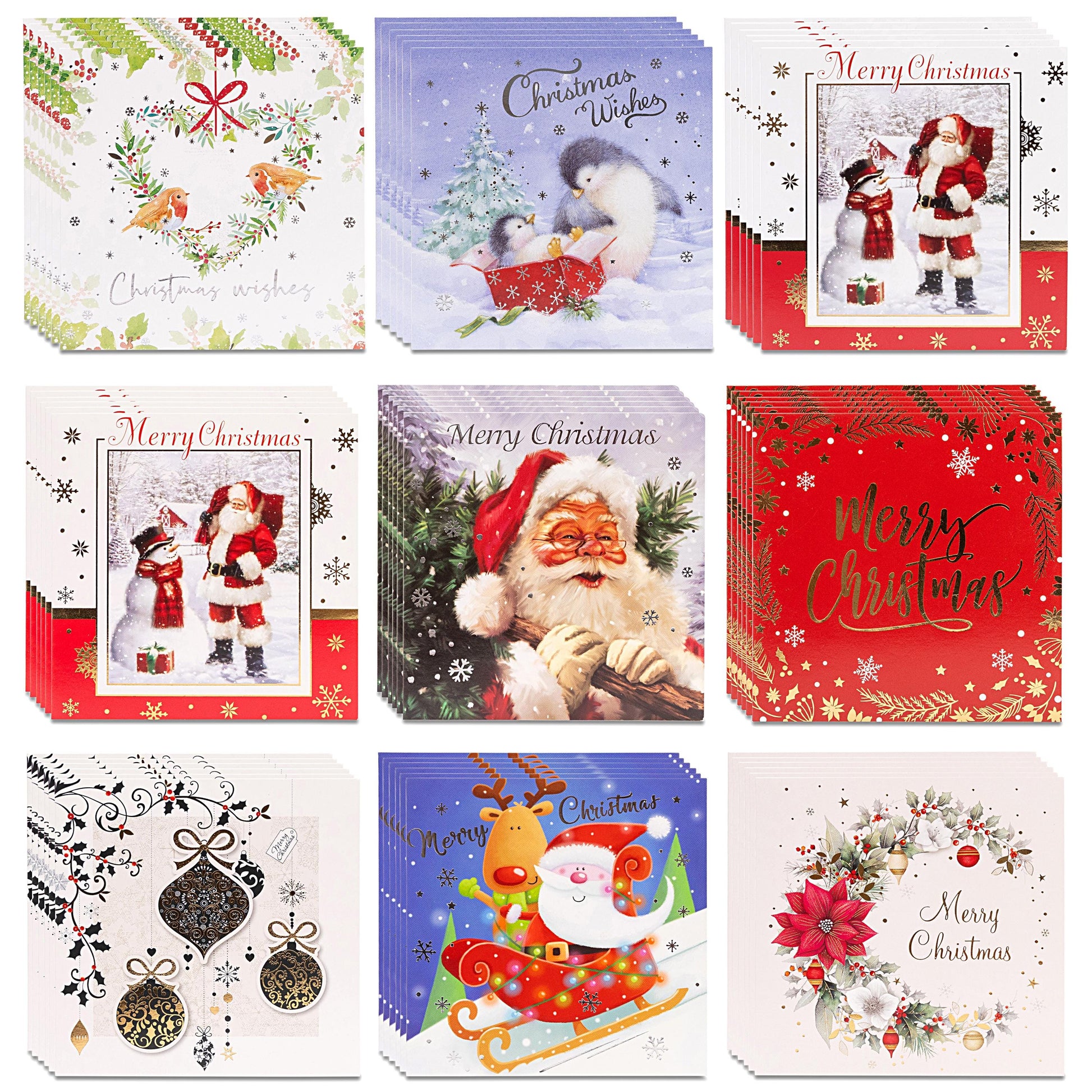 Christmas Cards Bumper Pack of 40 Mixed Cute Traditional Festive 8 Mixed Designs Etsy
