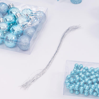 100-Piece Christmas Bauble Set – Sky Blue – image 7