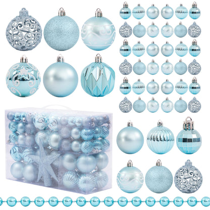 100-Piece Christmas Bauble Set – Sky Blue – image 3