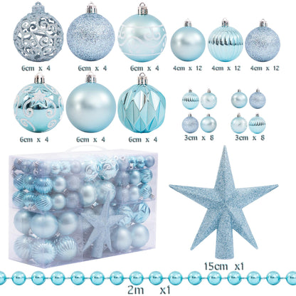 100-Piece Christmas Bauble Set – Sky Blue – image 2
