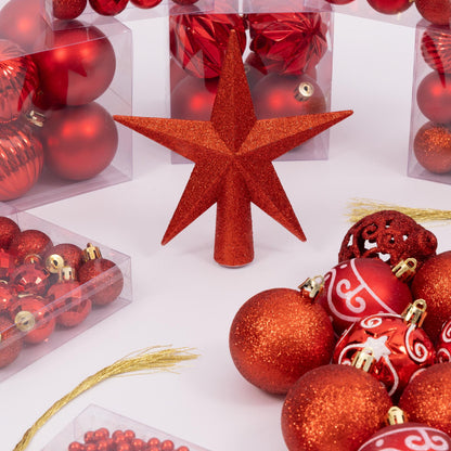 100-Piece Christmas Bauble Set – Red – image 4