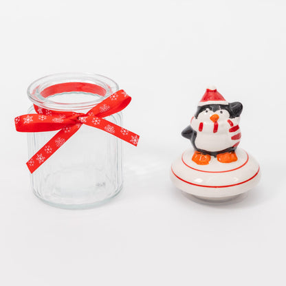 Novelty Glass Christmas Jars – Santa & Penguin – image 7