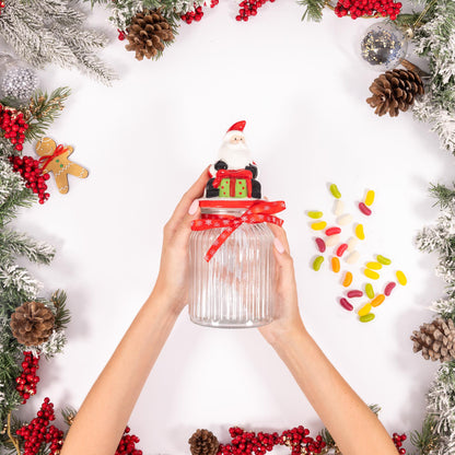 Novelty Glass Christmas Jars – Santa & Penguin – image 2