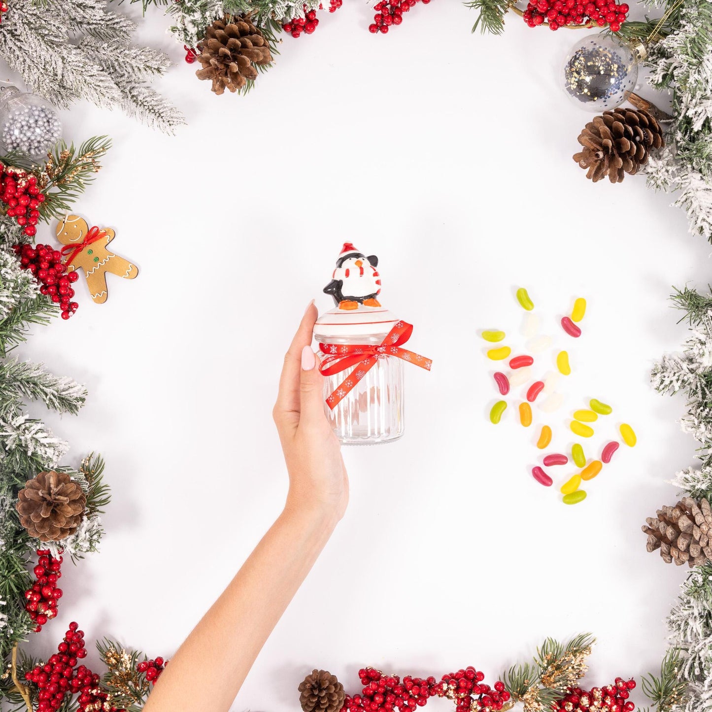 Christmas Novelty Glass Jars Santa Penguin Sweets Biscuits Cookies Storage Etsy