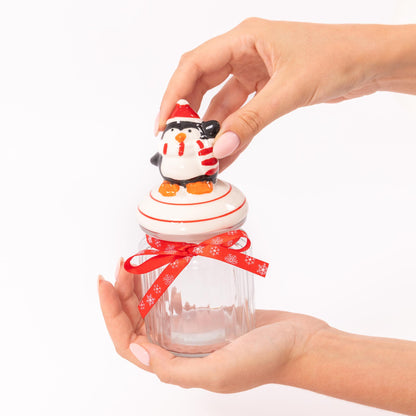 Novelty Glass Christmas Jars – Santa & Penguin – image 10