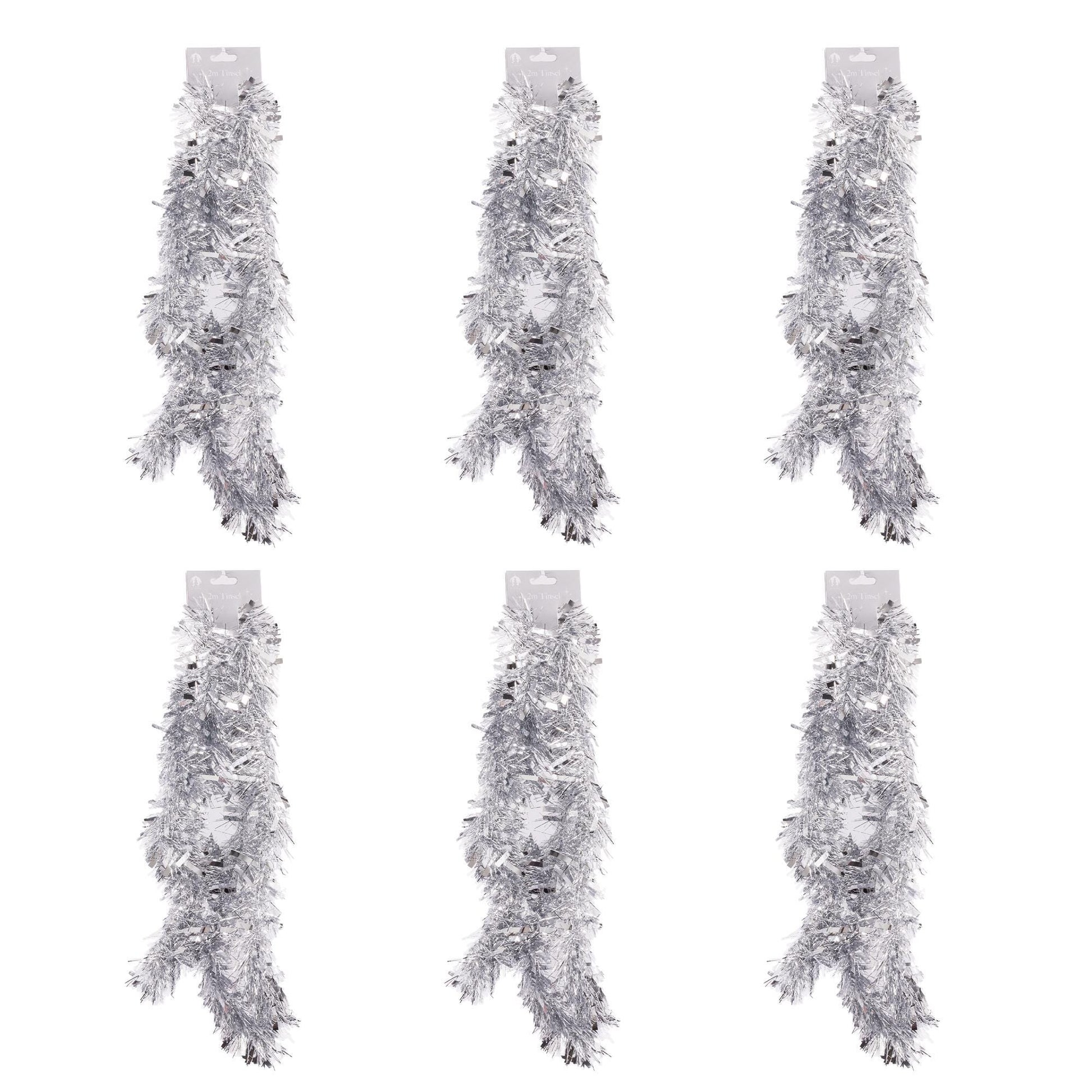 6 X 2M Chunky Tinsel Christmas Tree party Home Xmas Decoration Garland 12 Metre (Red and White) Etsy