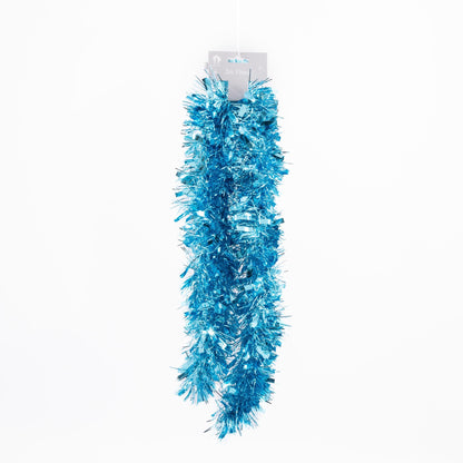 Chunky Christmas Tinsel Garland – Blue – 6 x 2m (12m)
