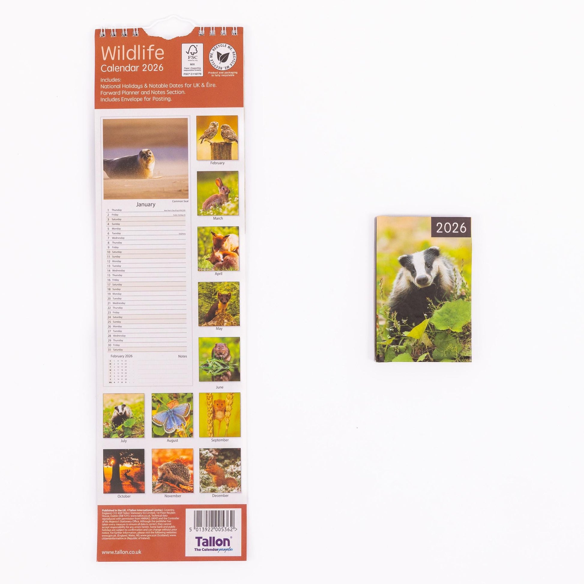 2026 Slim Calendar & Diary Set Planner Spiral Cats Dogs Flowers Garden Scenes Etsy