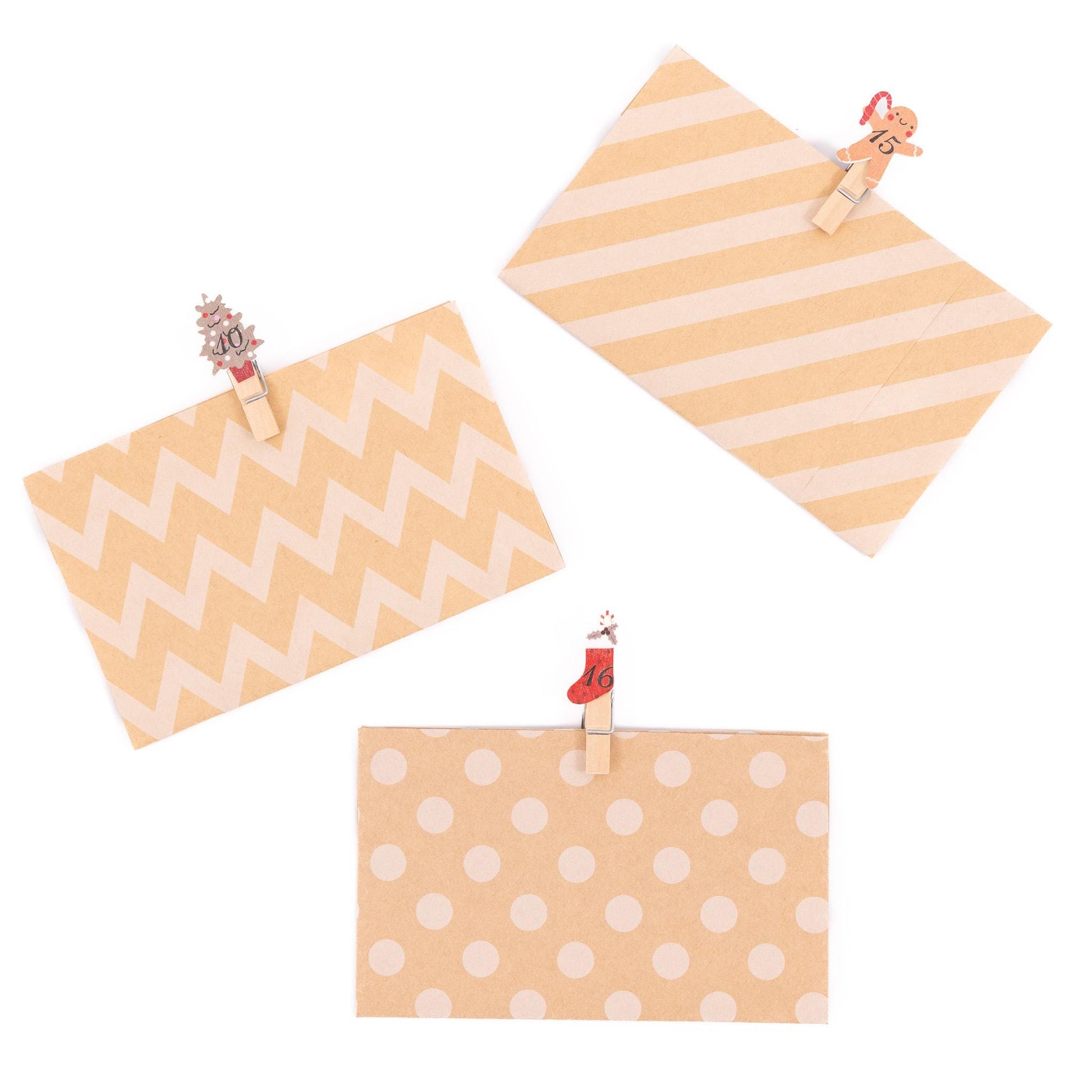 24 Advent Calendar Pegs Numbered Make Your Own Calendar Craft Gingerbread Etsy