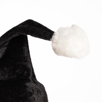 Deluxe Father Christmas Santa Hat – Bah Humbug Black – image 5