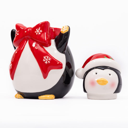 Novelty Ceramic Christmas Jars – Santa & Penguin – image 6