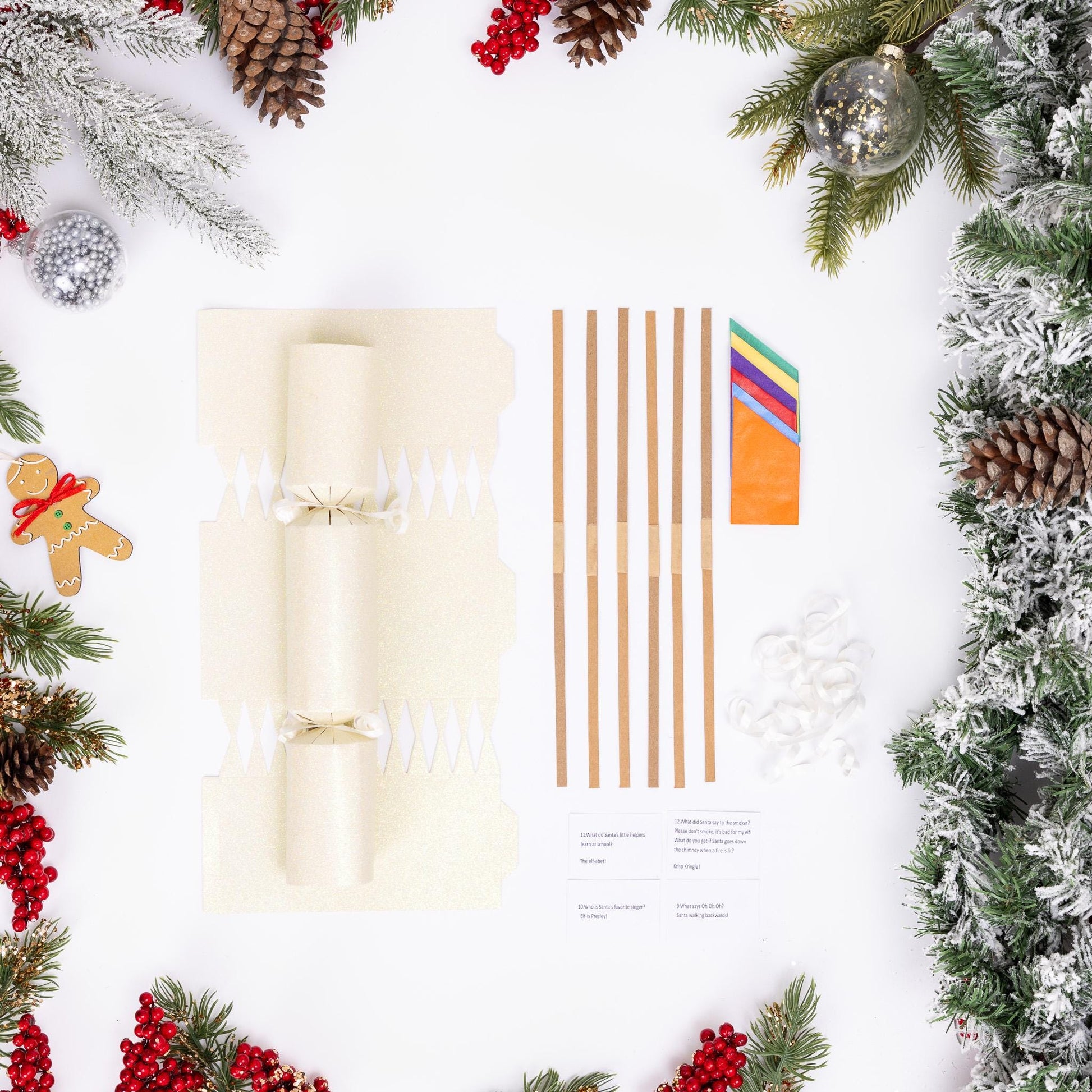 Make Your Own Christmas Cracker kit Crackers Hats Snaps yellow green pink purple navy gold silver GLITTER packs of 6,12,18 and 24 Etsy