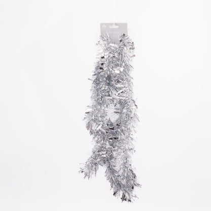 Chunky Christmas Tinsel Garland – Silver – 6 x 2m (12m) – image 3