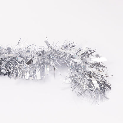 Chunky Christmas Tinsel Garland – Silver – 6 x 2m (12m) – image 7