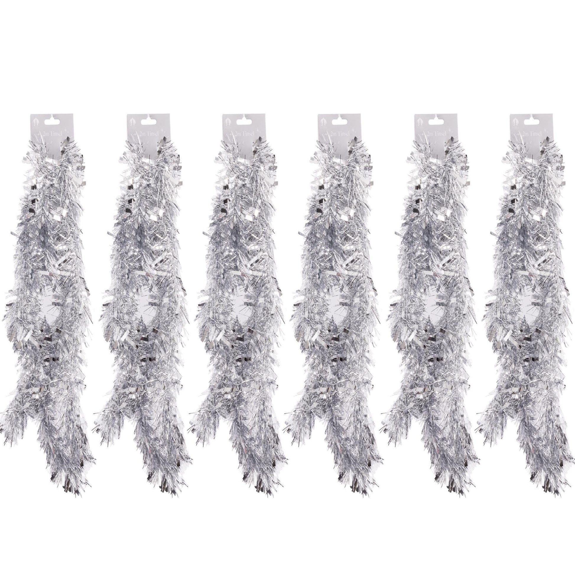 6 X 2M Chunky Tinsel Christmas Tree party Home Xmas Decoration Garland 12 Metre (Red and White) Etsy