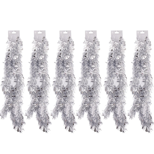 6 X 2M Chunky Tinsel Christmas Tree party Home Xmas Decoration Garland 12 Metre (Red and White) Etsy