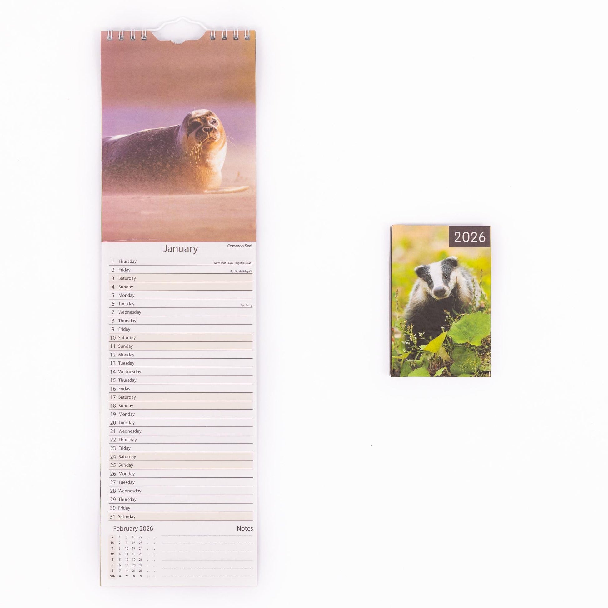 2026 Slim Calendar & Diary Set Planner Spiral Cats Dogs Flowers Garden Scenes Etsy