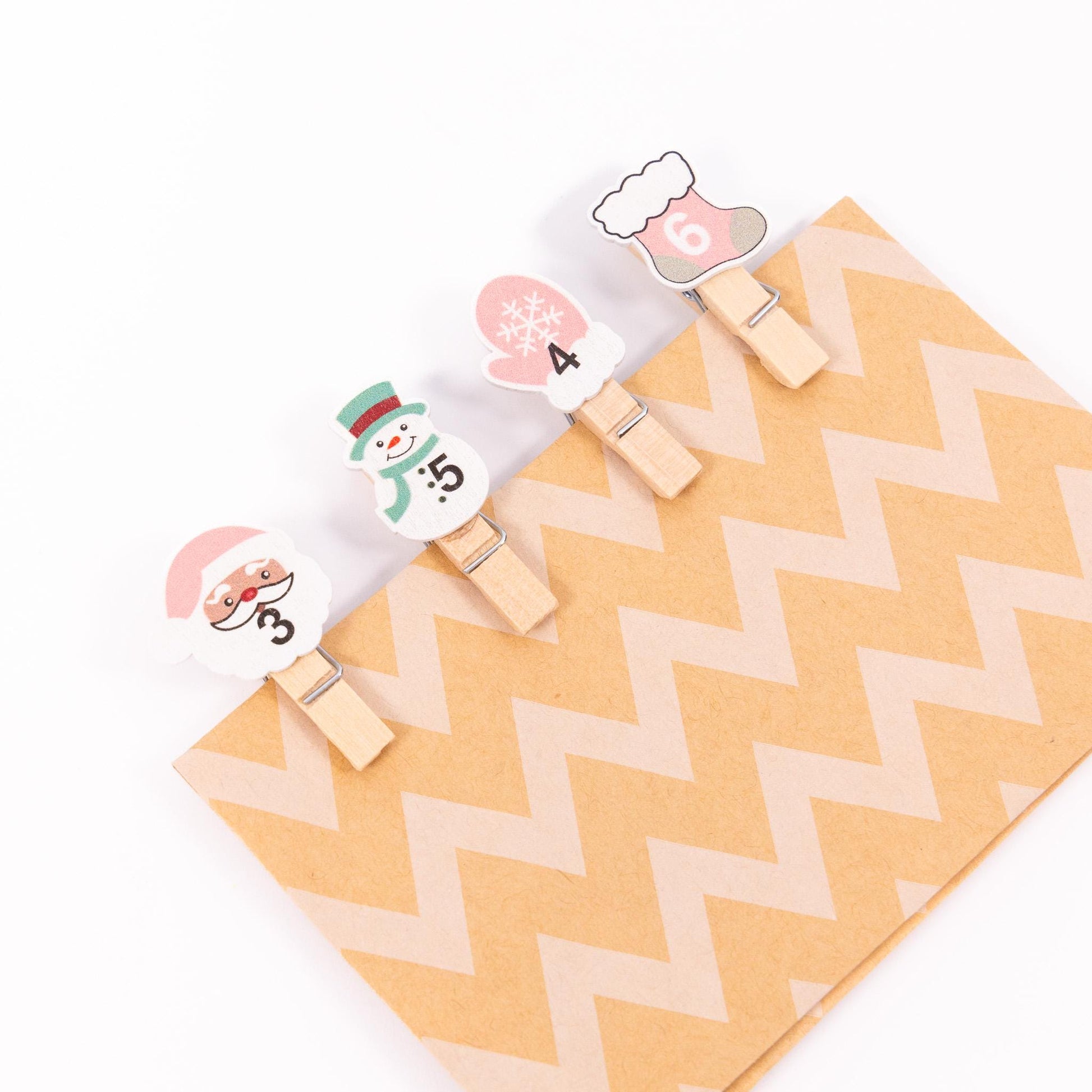 24 Advent Calendar Pegs Numbered Make Your Own Calendar Etsy