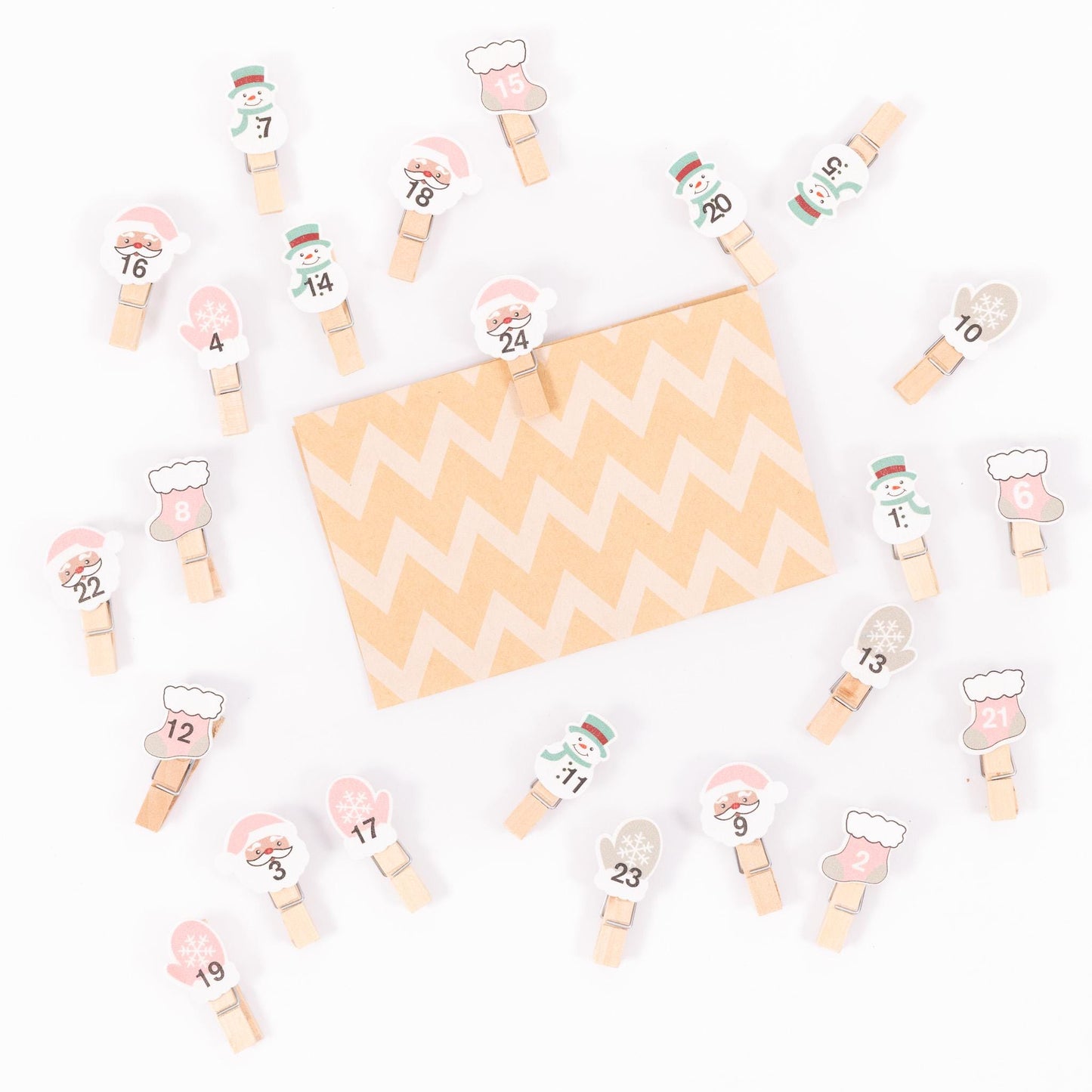 24 Advent Calendar Pegs Numbered Make Your Own Calendar Etsy