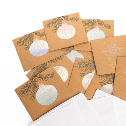 Christmas Cards Bumper Pack – 2 Kraft Designs – Pack of 30 – image 5