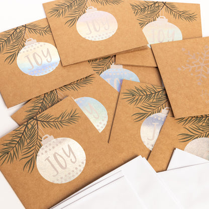 Christmas Cards Bumper Pack – 2 Kraft Designs – Pack of 30 – image 4