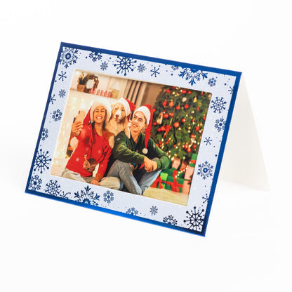 Christmas Photo Frame Cards & Envelopes – Red, Blue, Navy, Holly & Green – Pack of 6 – image 6