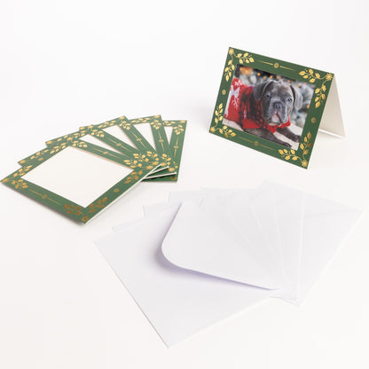 Christmas Photo Frame Cards & Envelopes – Red, Blue, Navy, Holly & Green – Pack of 6 – image 8