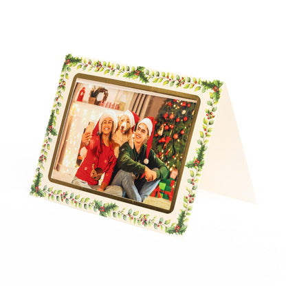 Christmas Photo Frame Cards & Envelopes – Red, Blue, Navy, Holly & Green – Pack of 6 – image 2