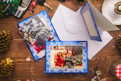 Christmas Photo Frame Cards & Envelopes – Red, Blue, Navy, Holly & Green – Pack of 6 – image 18