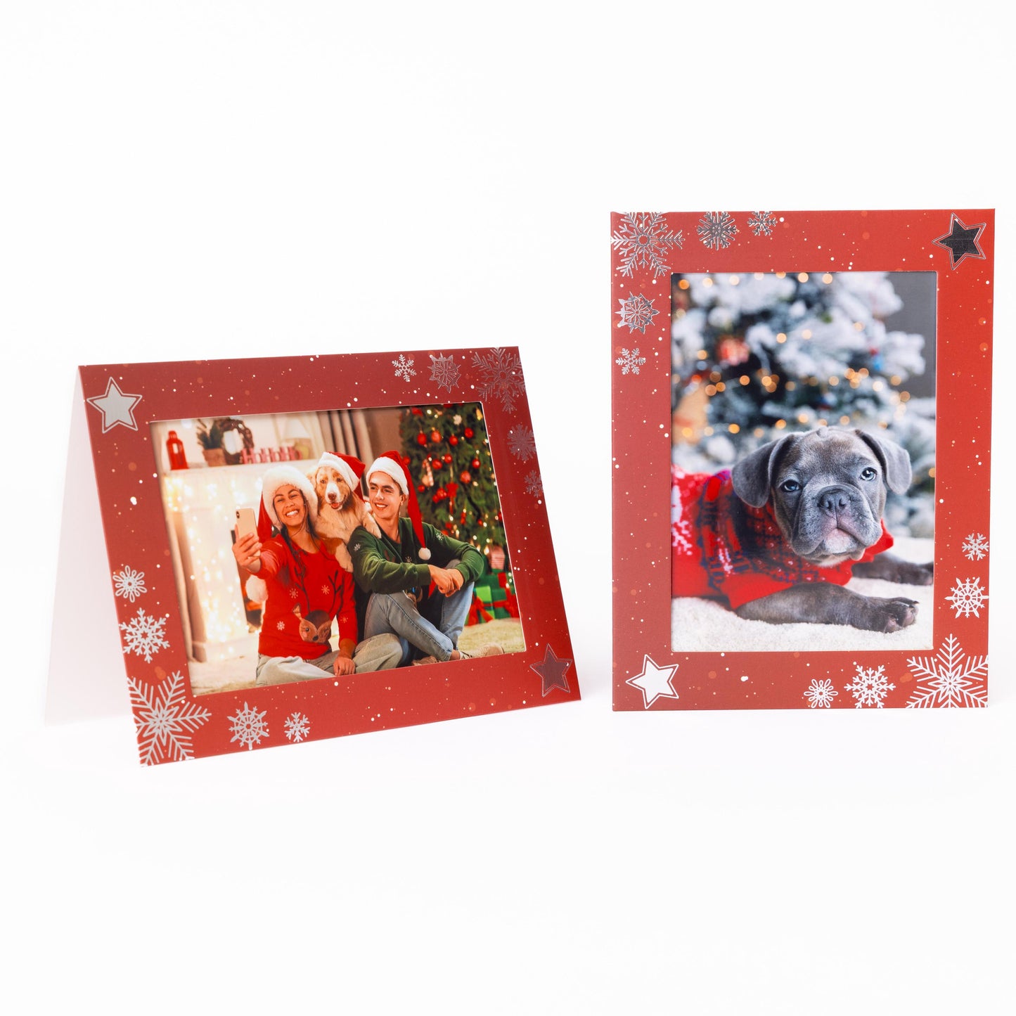 Christmas Photo Frame Cards & Envelopes Personalised Any Family Picture pack of 6 red Etsy