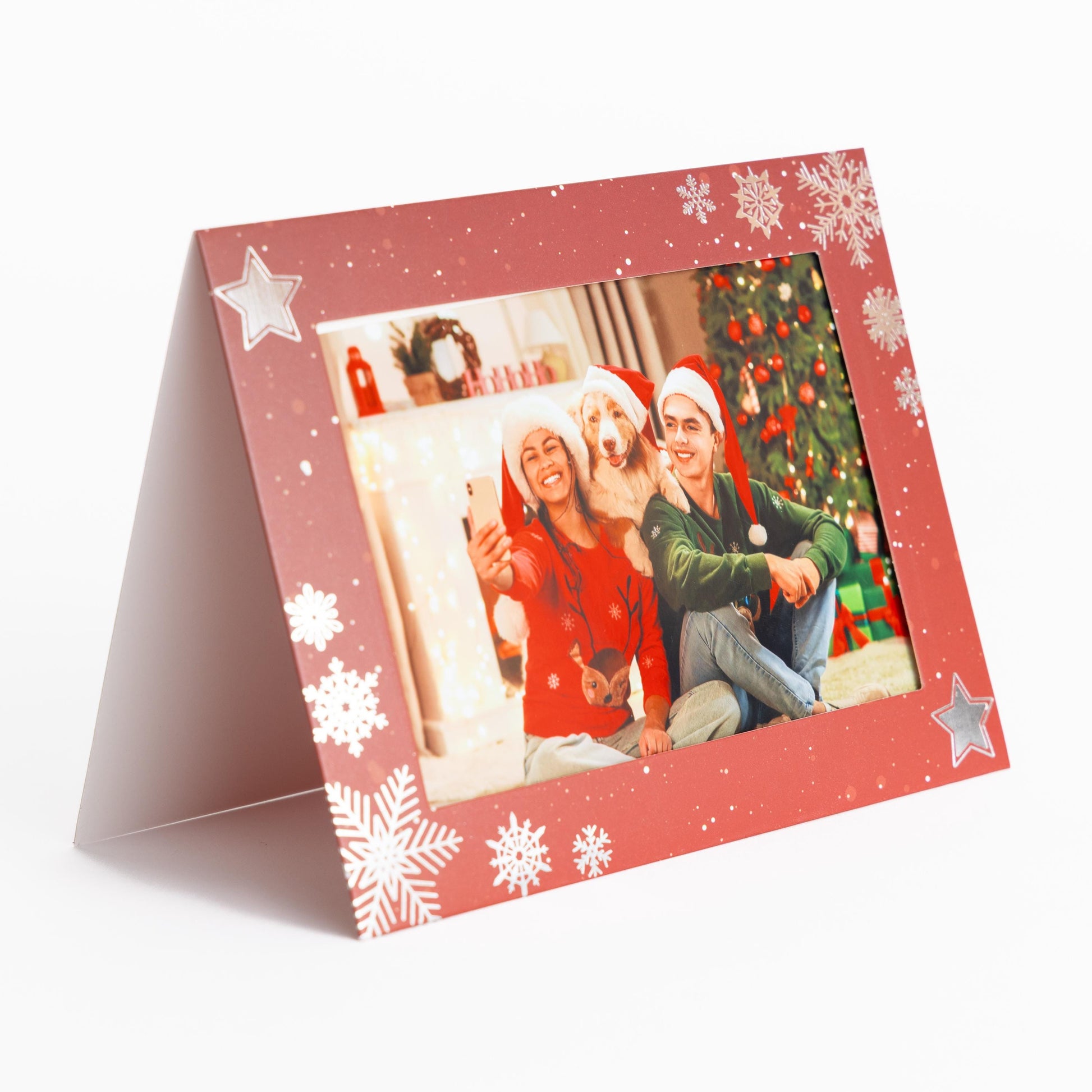 Christmas Photo Frame Cards & Envelopes Personalised Any Family Picture pack of 6 red Etsy