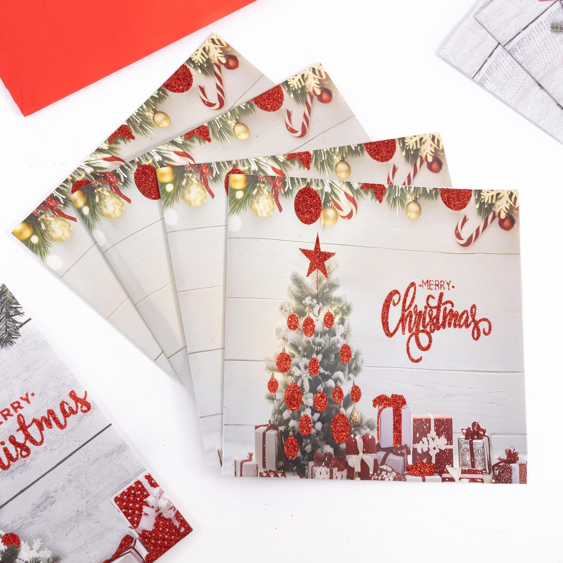 30 Christmas Cards Bumper Pack of Mixed Glitter Traditional Festive 2 Designs Etsy