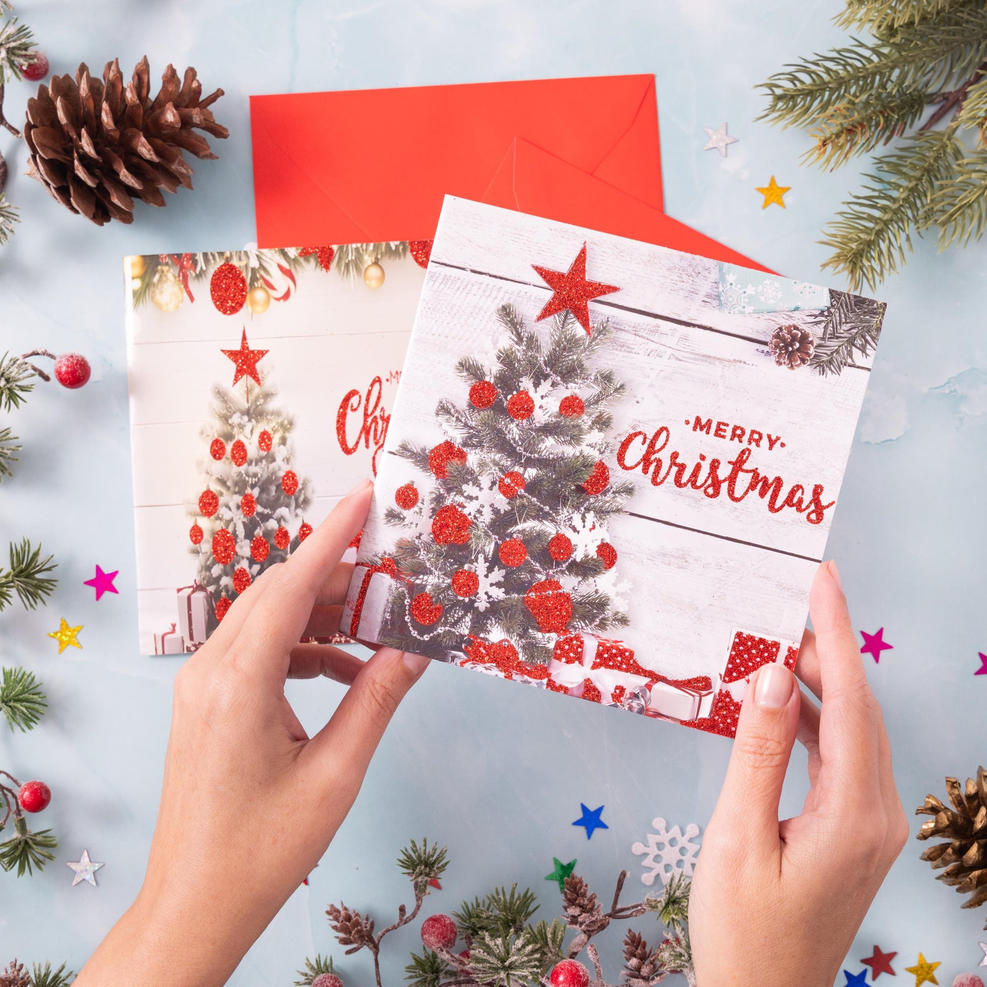 30 Christmas Cards Bumper Pack of Mixed Glitter Traditional Festive 2 Designs Etsy