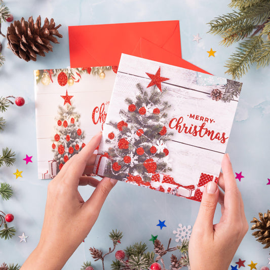 30 Christmas Cards Bumper Pack of Mixed Glitter Traditional Festive 2 Designs Etsy