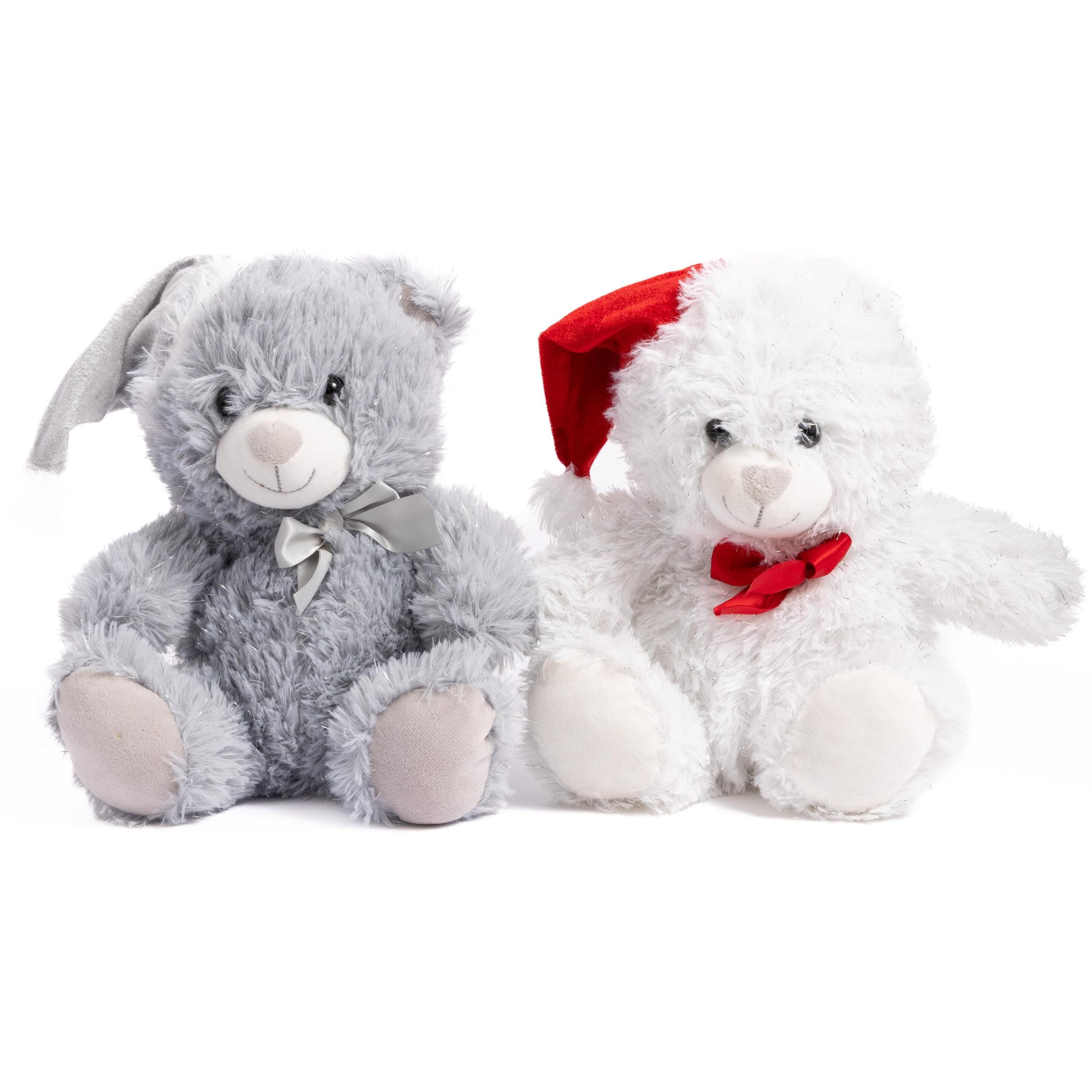 2 Set Christmas Plush Teddy Glitter Bear Cuddly Toy Xmas Present Etsy